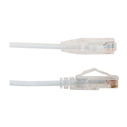 [077-2035_2WH] 077-2035/2WH, Patch Cord Cat 6A color blanco, 2 pies (60 cms), diámetro reducido, inyección de molde