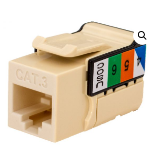 [350-V2506_IV] 350-V2506-IV, Conector modular RJ11, Keystone, CAT3, 90° 6×6, marfil