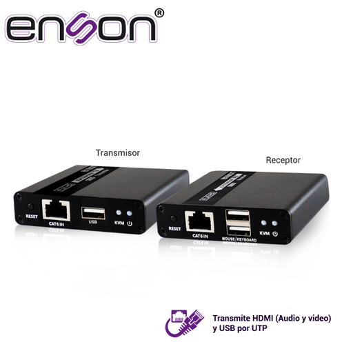 [ENS-HDMIE70KVM] ENS-HDMIE70KVM, Extensor HDMI de 70mt mediante cable UTP CAT6/6A/7, transmite video Full HD 1080P, 60HZ, audio stereo
