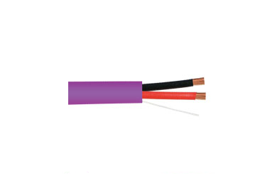 [209-2320_PR] 209-2320/PR, Cable de audio, 14AWG, 2 conductores, trenzado (41 hilos), 500′, cubierta de PVC, caja de extracción, morado