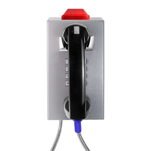 [JR201-FK-L-Analog] JR201-FK-L-Analog, Teléfono Análogo anti vandálico con estrobo, gabinete de acero pintado, 12 teclas, montaje en pared, 130x247x132mm