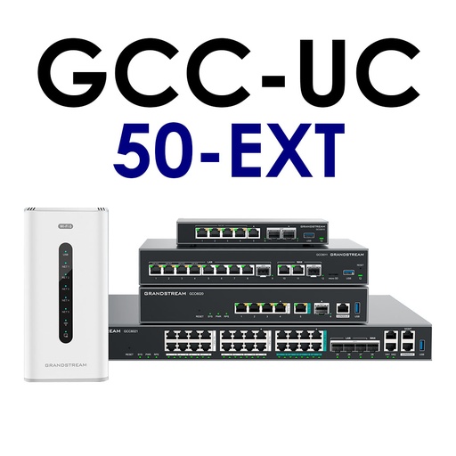 [GCC-UC-50-EXT] GCC-UC-50-EXT, actualización para añadir 50 usuarios/extensiones adicionales a  series GCC601x y GCC602x 