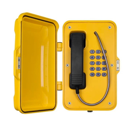 [JR101-FK-Analog] JR101-FK-Analog, Teléfono análogo, intemperie IP67, con teclas, aluminio, para pared, 334x204x109mm