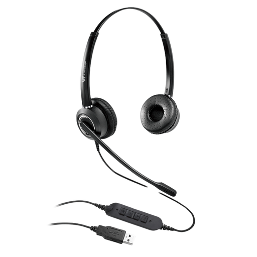 [VT6200-UNC-D-USB-02] VT6200-UNC-D-USB-02, Diadema binaural, 2 micrófonos para cancelación de ruido, Conector USB