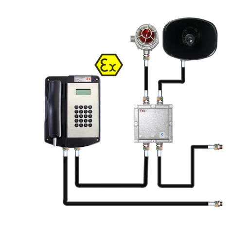 [JREX106-HB] JREX106-HB-SIP, Teléfono SIP a prueba de explosiones, aluminio, con teclas, Tipo IP66,  con sirena y estrobo incluido, 302x240x129