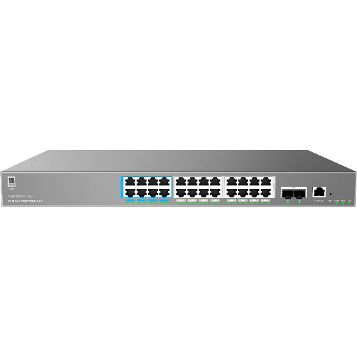 [GWN7803PH Pro] GWN7803PH Pro, Switch PoE Administrable capa 2++, 24 x GigaEth PoE/PoE+/PoE++ y 2 x 10Giga SFP+, 471.4w, 60w máx puerto PoE
