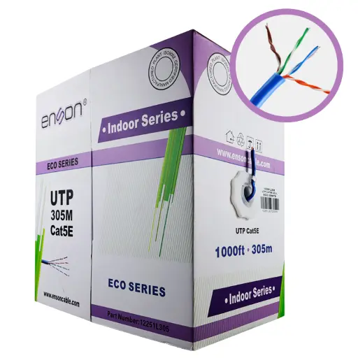 [12251L305] 12251L305, Cable UTP Cat5E serie ECO, Cal 24AWG CCA, Bobina 305Mts PVC Color Azul, Uso Interior