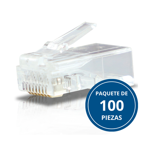 [ENS-PLCAT6] ENS-PLCAT6, Bolsa de 100 conectores RJ-45 CAT6, 8 pines de cobre velocidad de hasta 100mbs