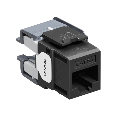 6110G-RE6, Jack Cat6A, para 26 a 22AWG, remate 110, PoE 100W, QuickPort, Color negro