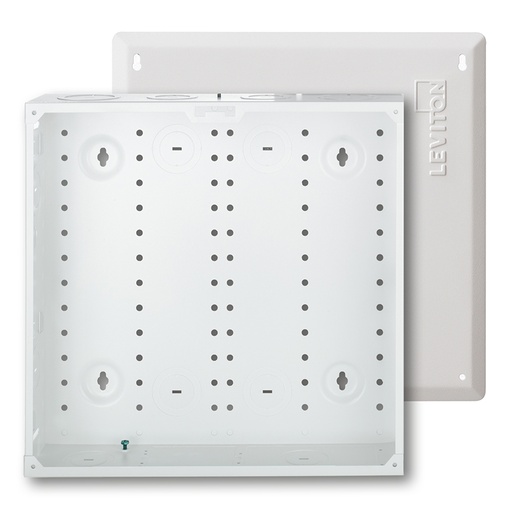[47605-140] 47605-140, Caja y cubierta de montaje empotrado para STRUCTURED MEDIA™ de 14" (36 cm), metal, blanco