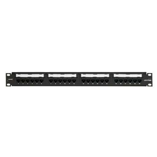 [69586-U24] 69586-U24, Panel de parcheo EXTREME® plano 24 puertos Cat.6, remate 110, 1UR negro